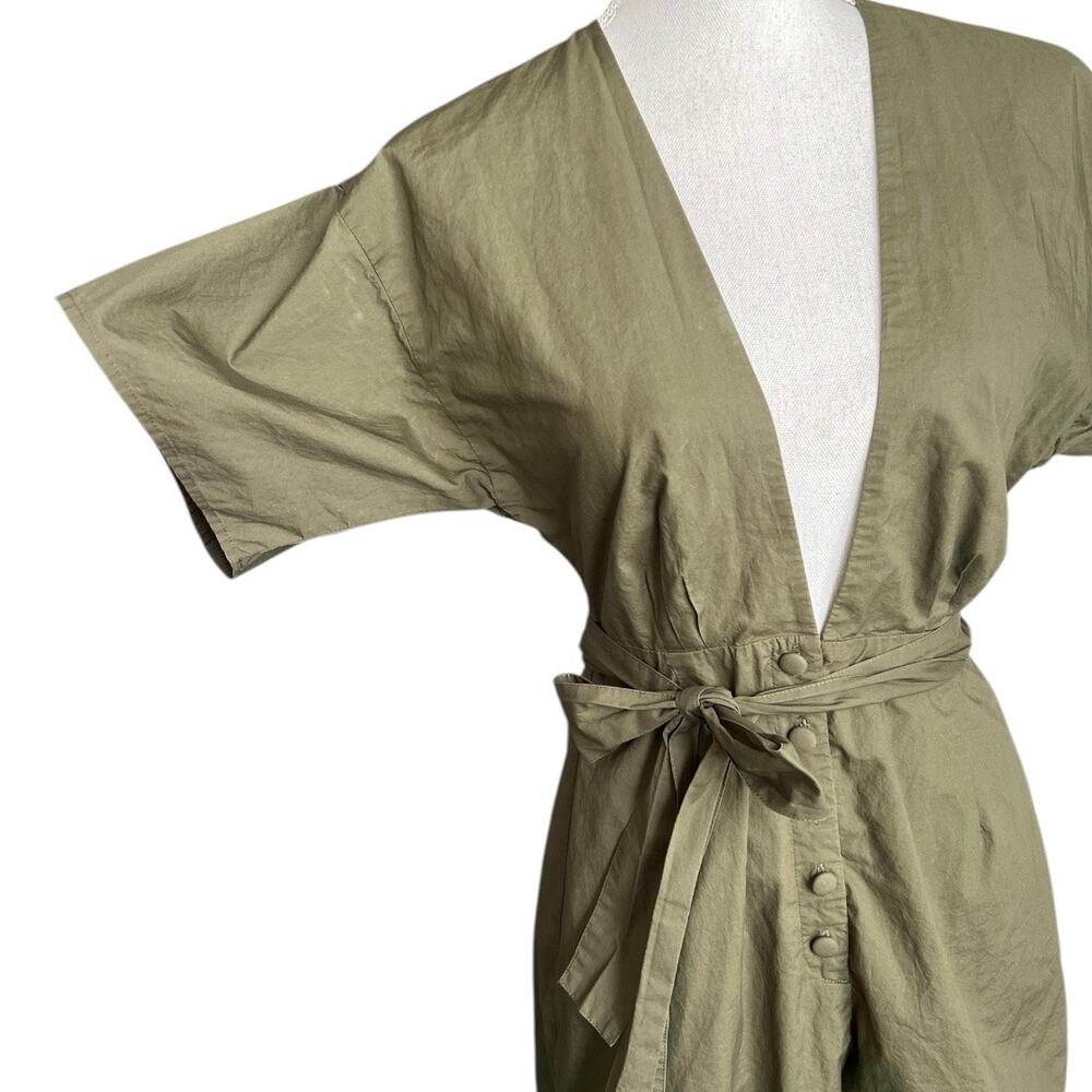 Lovers + friends green romper plunging neckline cotton size small feminine - Picture 6 of 10